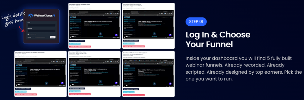 WebinarClonesAI Review Step 1